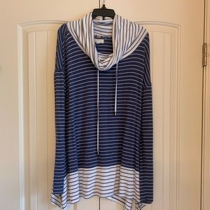 Cupio blue and white striped tunic shirt